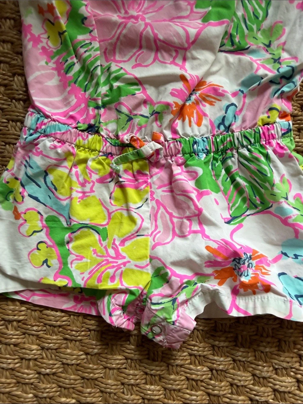 Lilly Pulitzer for Target White Floral Multicolor Girls Romper 18M